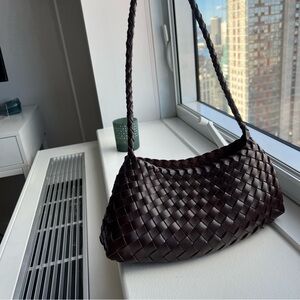 SOLD Woven Vegan Leather Brown shoulder bag